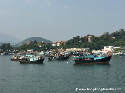 Arriving in Cheung Chau Island Arriving in Cheung Chau Island, a small crowded harbour with fishing vessels welcomes you