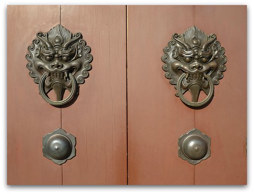 Detail of the Door Handles at the Chi Lin Nunnery Detail of the Door Handles at the Chi Lin Nunnery