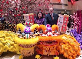 Lobby at the Sheraton with Chinese New Year decorations Lobby at the Sheraton with Chinese New Year decorations