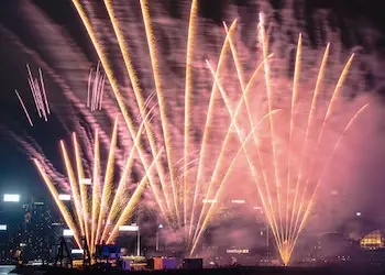 Dragon Boat Festival Fireworks Victoria Harbour Dragon Boat Festival Fireworks Victoria Harbour
