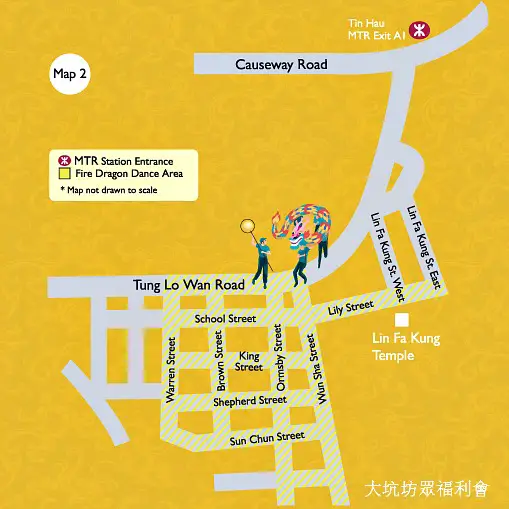 Tai Hang Fire Dragon Parade Map Tai Hang Fire Dragon Parade Route