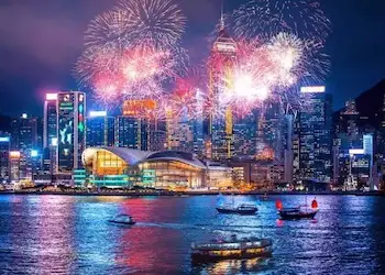 Fireworks viewing from Star Ferry Pier Fireworks Viewing from Star Ferry Pier