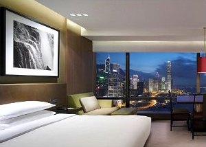 Harbour view room at Grand Hyatt Hotel in Hong Kong Harbour view room at Grand Hyatt Hotel in Hong Kong
