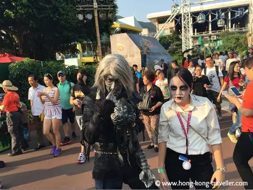 Cast members in costumes greet you at Ocean Park Cast members in costumes greet you at Ocean Park