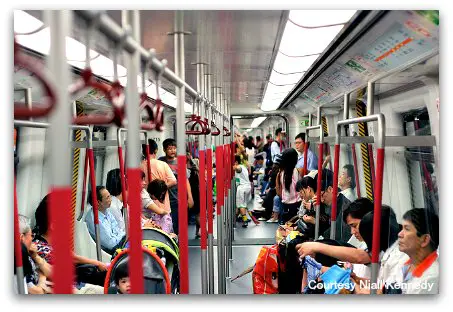 Riding the HK MTR Inside of a Hong Kong MTR Train