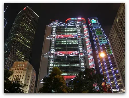 Hong Kong Bank Building at Night Hong Kong Bank Building at Night