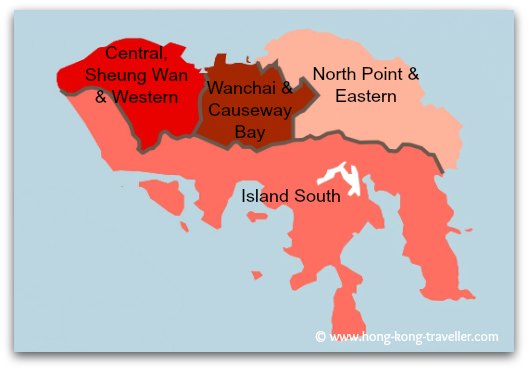 Hong Kong Island Areas: Central and Western, Wanchai and Causeway Bay, Eastern, South Island Hong Kong Island Areas: Central and Western, Wanchai and Causeway Bay, Eastern, South Island