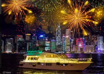 Hong Kong National Day Fireworks from Cruise Boat Hong Kong National Day Fireworks from Cruise Boat