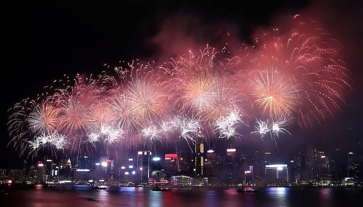 Hong Kong New Year Fireworks Hong Kong New Year Fireworks