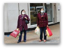 Dealing with Hong Kong Pollution, women with masks Dealing with Hong Kong Pollution, women with masks