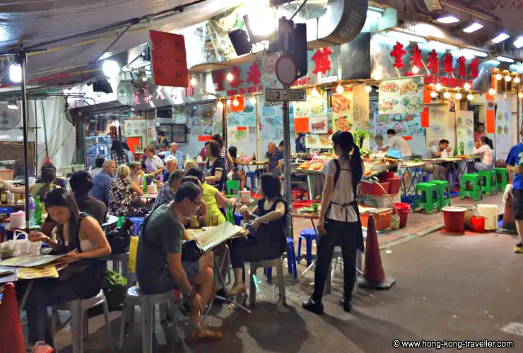 Street Food Stalls at Temple Street Night Market Street Food Stalls at Temple Street Night Market
