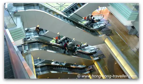 Inside Victoria Peak Tower - Escalators Inside Victoria Peak Tower - Escalators