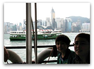 Kids riding Star Ferry Hong Kong Kids riding the Star Ferry Hong Kong