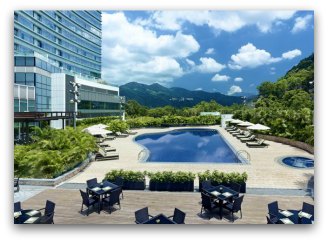 Outdoor views and swimming pool at Hyatt Regency Shatin Outdoor views and swimming pool at Hyatt Regency Shatin