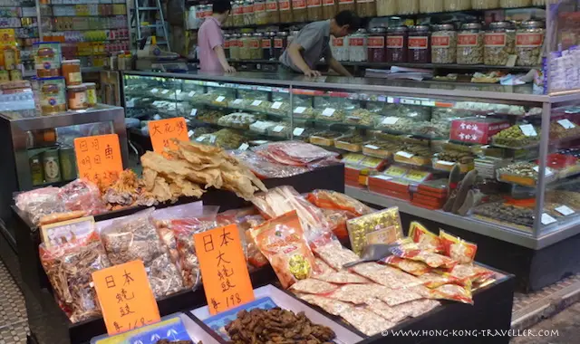 Ladies Market Hong Kong - dried food shops Ladies Market Hong Kong - dried food shops