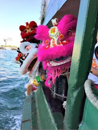 Chinese Lions riding the Star Ferry Chinese Lions riding the Star Ferry