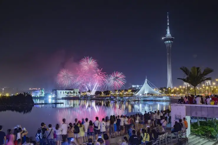 Macau International Fireworks Contest views from Nam Van Lake Macau International Fireworks Contest views from Nam Van Lake
