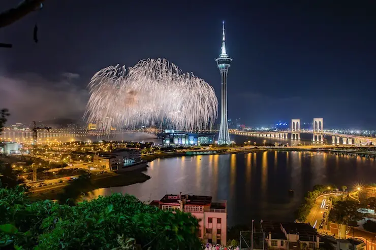 Macau International Fireworks Contest views from Nam Van Lake Macau International Fireworks Contest views from Nam Van Lake