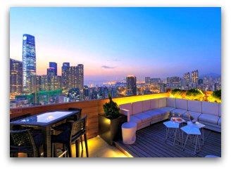The roof-top lounge at the Madera Hotel The roof-top lounge at the Madera Hotel