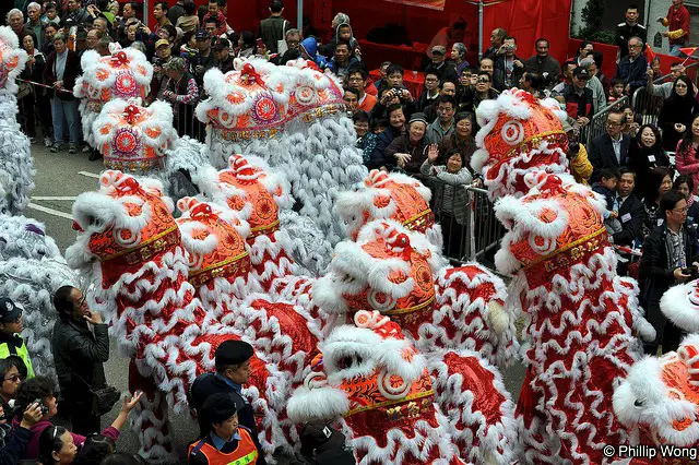 Lion Dance Parades at Tai Kok Tsui Temple Fair Lion Dance Parades at Tai Kok Tsui Temple Fair