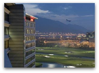 Room overlooking runway at Marriott Skycity Airport Hotel Hong Kong Room overlooking runway at Marriott Skycity Airport Hotel Hong Kong