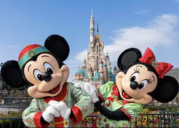 Mickey and Minnie at Chinese New Year Mickey and Minnie wearing their best reds at Chinese New Year