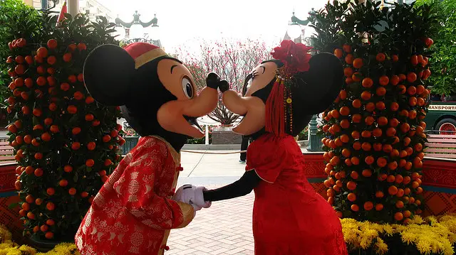 Mickey and Minnie at Hong Kong Disney during Chinese New Year Mickey and Minnie at Hong Kong Disney during Chinese New Year