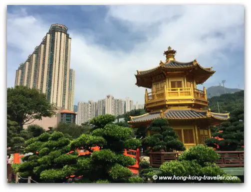 Nan Lian Garden traditional Chinese Pavillion and contrasting skyscrapers Nan Lian Garden: Traditional Chinese Architecture and Contrasting Skyscrapers
