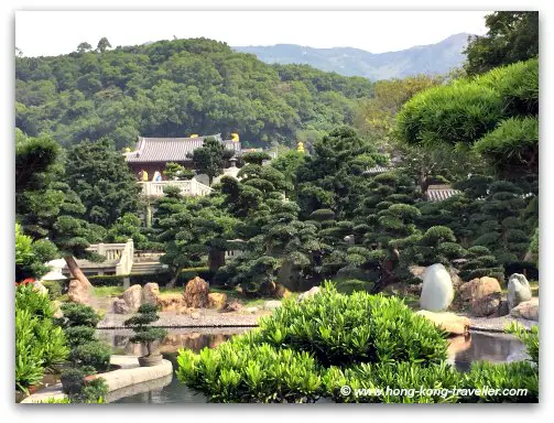 Nan Lian Garden Terraces and Chi Lin Nunnery in Background Nan Lian Garden Terraces and Chi Lin Nunnery in Background