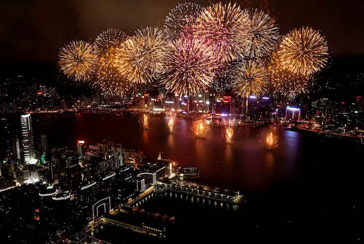 Views of Fireworks from the Ritz Carlton Hong Kong Views of Fireworks from the Ritz Carlton Hong Kong