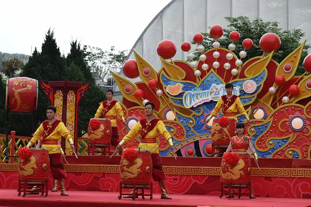 Drummers at Ocean Park for Chinese New Year Drummers at Ocean Park for Chinese New Year