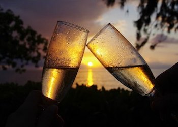 Romantic Sunset and Champagne Romantic Sunset and Champagne