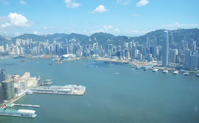 Views from Sky 100 Observation Deck Views of Victoria Harbour from Sky 100 Observation Deck