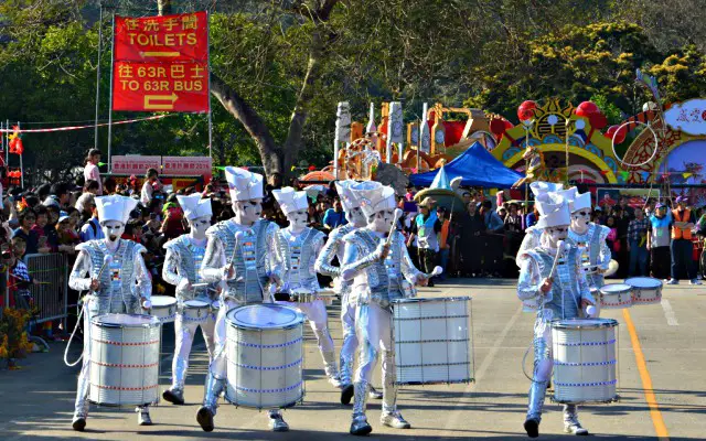 Parade Troupes perform at the Well Wishing Carnival Parade Troupes perform at the Well Wishing Carnival